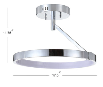 Owen 17.5" Dimmable Integrated LED Metal Semi Flush Mount - JONATHAN Y